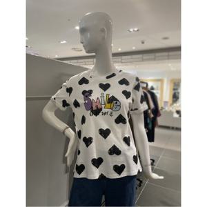 르니앤맥코이 하트 패턴 스마일 티셔츠 (MM05TS554FJY)