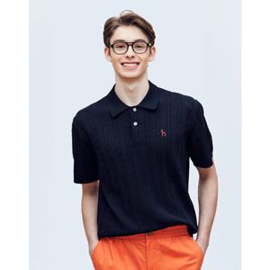 [헤지스] 남성 케이블패턴 카라 반팔니트 HZSW5B553N2