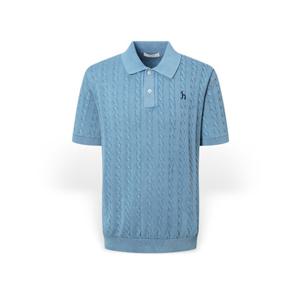 [헤지스] 남성 가먼트다잉 케이블 반팔니트 HZSW5B558B2