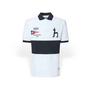 [헤지스] 남성 빅퍼피 컬러블럭 피케 반팔티셔츠 HZTS5B053WT