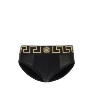 VERSACE 블랙 스트레치 코튼 브리프 AU100271A10011 A80G
