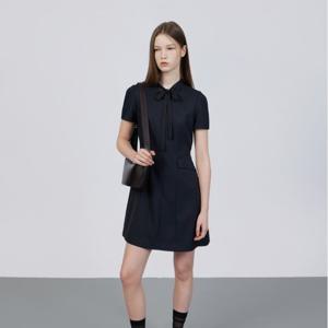 [쥬크]넥 타이 디테처블 반팔 미니원피스 (Z251MSE014)