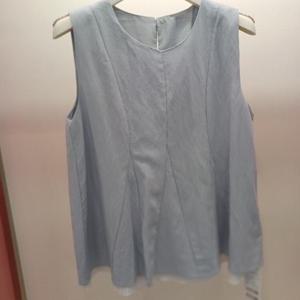 Latium HC06 A라인 이중 주름 민소매 데일리 나시 블라우스 T2523bl16LB