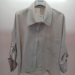 Destijl HC06 국내생산 스판 구김없는 루즈핏 롤업 7부 언발 집업 카라 보브 쟈켓 D2523jk23I