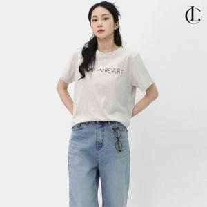 엘케이트 여자 레터링티 반팔 라운드넥 20수 여름 반팔티 LDIO003