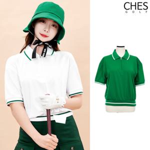 [체스]주에르 여성골프 반집업 반팔 카라티셔츠