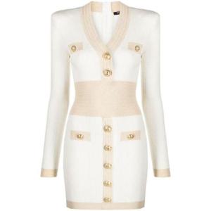 25 FW 발망 엠보스드 버튼 니트 미니 드레스 AF1R8060KD74 TP432004181