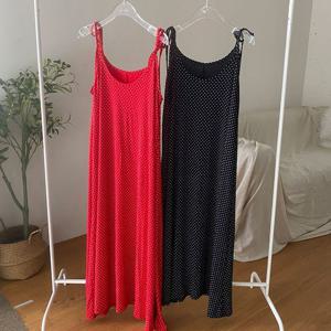 [아이우먼]빅사이즈나시원피스 U411L505 아이러브리본도트원피스 RA