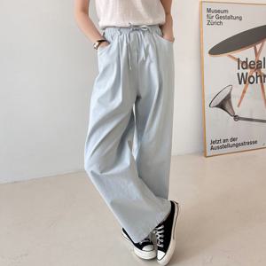 샵앤) 여성 허리밴딩 앞포켓 원턱 와이드핏 면 팬츠N NYS-WPT-4474-소라