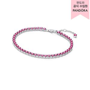[판도라(주얼리)][백화점 보증서 제공] 스파클링 핑크 테니스 브레이슬릿 591469C04