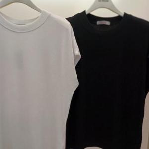 Latium HC06 국내생산 스판 캡소매 나시 아미골지 나시 라운드 민소매 티 T2523ts42