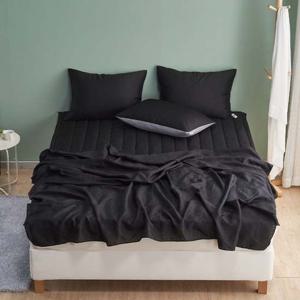 더크린 샤이니 풍기인견 홑이불베개세트 SS블랙