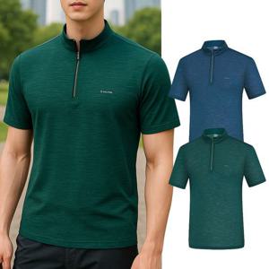 [콜핑] 남성 하이쿨 퀵드라이 기본 등산 반팔 반집업 티셔츠 KSC489TT4M