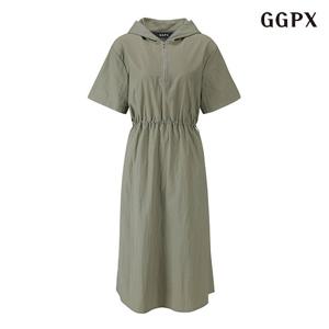 [지지피엑스]허리 스트링 데일리 후드 집업 원피스 (GOBOW007D)