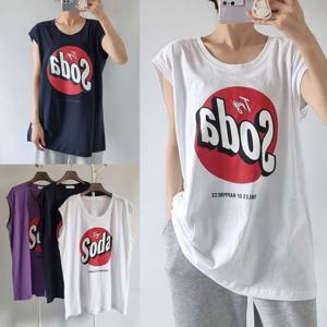 [시드마켓]소다레터링캡소매쿨나시 505U473S 빅사이즈 여성 506