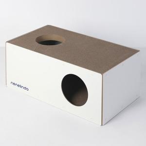 네네린도 숨숨집 터널 고양이 스크래쳐 특대형 웜 화이트