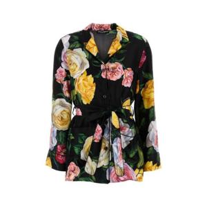 돌체앤가바나 플로럴 프린트 타이드 웨이스트 셔츠 F5I89TIS1XJ HN5IY TP942688622