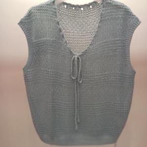 Latium HC06 뜨개 느낌 민소매 깔끔한 무지 리본넥 캡소매 나시티 T2523sw37LB