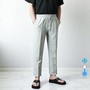 [프랭키뉴욕]남자 여름 바지 아이스 냉감 밴딩 남성 정장바지 9부 빅사이즈 블랙 네이비 아이보리 연베