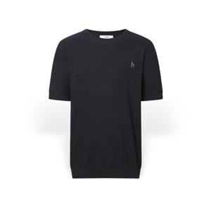 [헤지스] 남성 솔리드 라운드넥 반팔니트 HZSW5B554BK