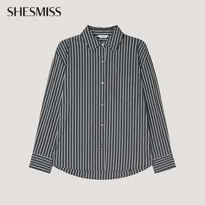 [쉬즈미스] 스트라이프 원 포켓 셔츠_SWWSTP32110_DG