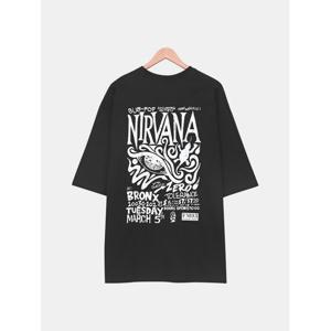 [스콰즈] 남성 백프린팅 티셔츠 라운드넥 코튼 반팔티 SCON025