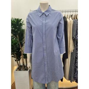 아니베F 세이브존06 스트라이프무늬 카라 7부 롱 셔츠 블라우스 A33WBL9J16