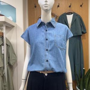 클리지 DP01 민소매 데님 스트링 블라우스 CP5WBL74