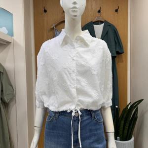 클리지 DP01 셔츠형 플라워 스트링 블라우스 CP4WBL54