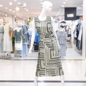 abfz sh06 프린트 민소매 h라인 원피스 SLBNZ3O36H