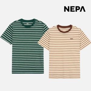 [네파] 공용 린넨라이크 스트라이프 라운드티셔츠 7LD5364