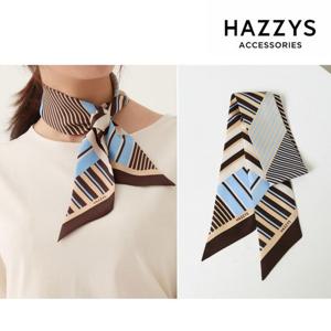 [헤지스ACC][선물포장] 블루 스트라이프 실크100 스카프 HIMU5F813B1