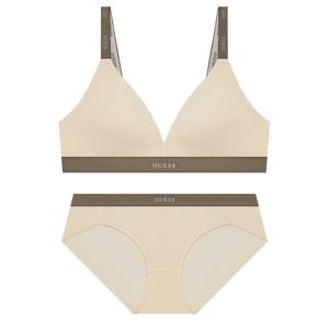 투톤 일체형 몰드 브라렛 팬티 세트 - 크림