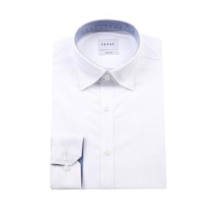 [예작(셔츠)]슬림핏 긴소매 코튼 폴리 배색 스판 스냅버튼 YJEFBS156-WH