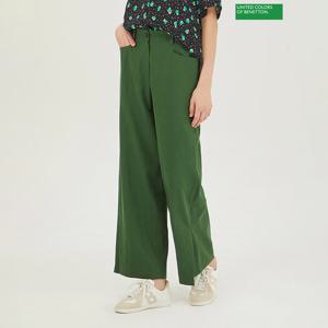 베네통 와이드 트임 밴딩 팬츠 BAPT03341_GN