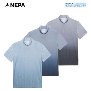 [네파] 남성 여름 지오 아이스 반팔 집업티셔츠 7K35415