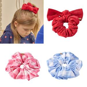 [블루독8-키즈] 택1 레드 리본스크런치 곱창 머리끈 고무줄 헤어 악세사리 세돌선물 초등학생 25A1987150