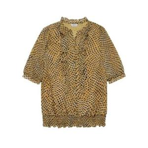 프렐린 HC27 옐로우 프린트 스모킹 블라우스 RBB252471