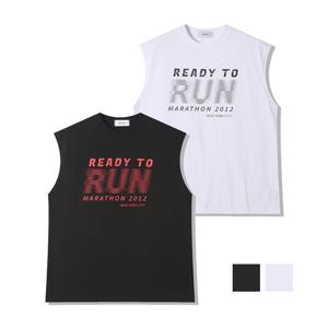 남자 RUN 마라톤 라운드 심플 민소매 티셔츠 RM-TS5-Q075-블랙