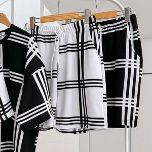 남여공용 데일리 체크 스판 숏 하프 팬츠 5C-PTH-Q009-화이트