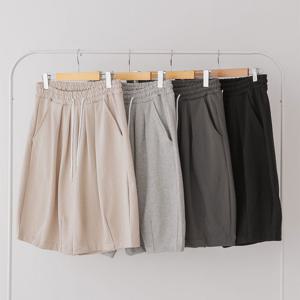 남여공용 원턱 벌룬핏 코튼 반바지 5C-PTH-Q037-카키