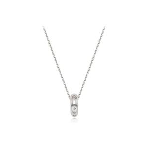 [티르리르]네스트 큐빅 화이트실버 목걸이 TSSSVW14091M