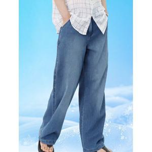 [빌리버스] 남성 여름 데님 팬츠 쿨 와이드 청바지 BSUQP004