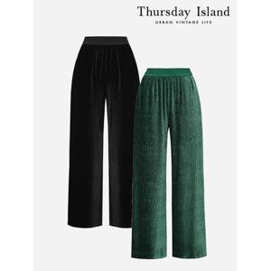 [써스데이아일랜드]벨벳 밴딩 와이드 팬츠(T236MPT134W)