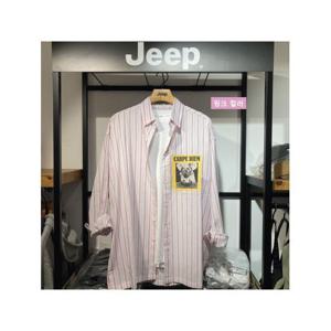 [지프]JEEP  스트라이프 오버핏 롱셔츠 빅사이즈 GK2SHU114