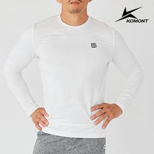 [코몽트]남성 전사 반집업 긴팔티셔츠 (화이트) K11MR107-WH