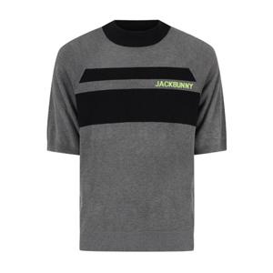 [파리게이츠] (511E3SWJ21)남성 잭바니 자카드 래글런 반팔 니트