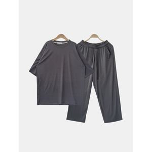 [빌리버스] 남자 반팔 라운드 빅사이즈 티셔츠 밴딩 팬츠 셋업 BDT362