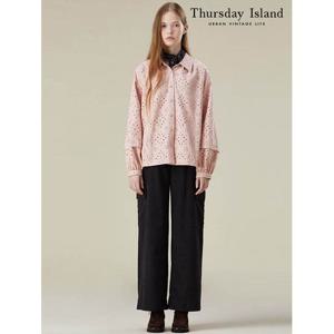 [써스데이아일랜드]아일렛 핀턱 블라우스(T236MBL149W)