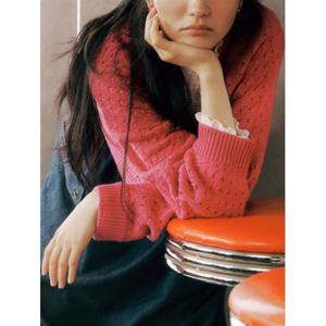 [써스데이아일랜드]펀칭짜임 볼레로형 가디건(T236MCD137W)